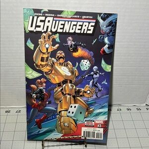Marvel U.S.Avengers Comic with Gold and Blue Cover